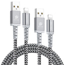 DUX DUCIS K-II Pro Series 1m+2m 2A USB to 8 Pin Aluminum Alloy Braid Fast Charging Data Cable (Black)