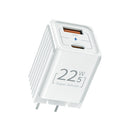 ROCK Space T66 Mini Dual-port Folding Super Si Travel Charger Power Adapter (White)