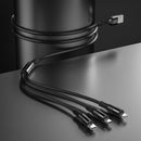 WK WDC-125 2.0A 3 in 1 USB to 8Pin + Micro USB + USB-C / Type-C Speedy Series Charging Cable, Length: 1.2m (Black)