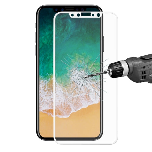 ENKAY Hat-Prince for iPhone X 0.26mm 9H Surface Hardness 2.5D Explosion-proof Full Screen Tempered Glass Screen Film(White)