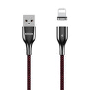 REMAX RC-158i 3A USB to 8 Pin Interface Charging + Transmission Magnetic Attraction Polyester Two-color Braided Data Cable, Cable Length: 1m(Red)