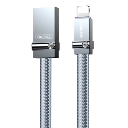 REMAX RC-091i 2.4A USB to 8 Pin Golden Diamond Data Sync Charging Cable, Cable Length: 1m(Silver)