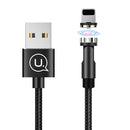 USAMS US-SJ472 U59 2.4A 8 Pin Rotating Aluminum Alloy Magnetic Charging Cable, Length:1m(Black)