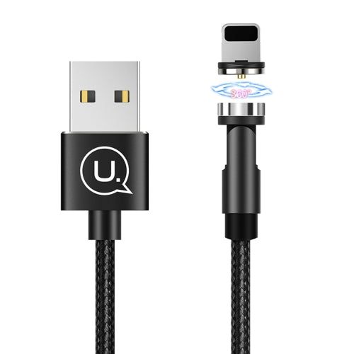 USAMS US-SJ472 U59 2.4A 8 Pin Rotating Aluminum Alloy Magnetic Charging Cable, Length:1m(Black)