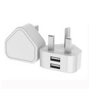 E008-1 Dual USB Port Quick Charger Power Adapter, UK Plug(White)