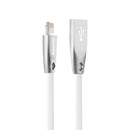 AWEI CL-95 USB to 8 Pin Portable Quick Charging TPE + Aluminum Alloy Data Cable, 2A, Length: 1m (White)
