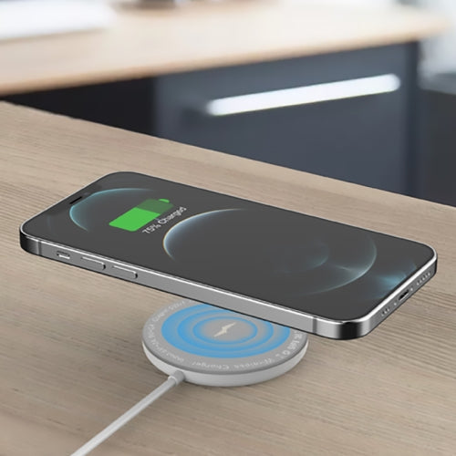 W60 15W QI Magsafe Magnetic Wireless Charger for iPhone 12 Series(Silver)