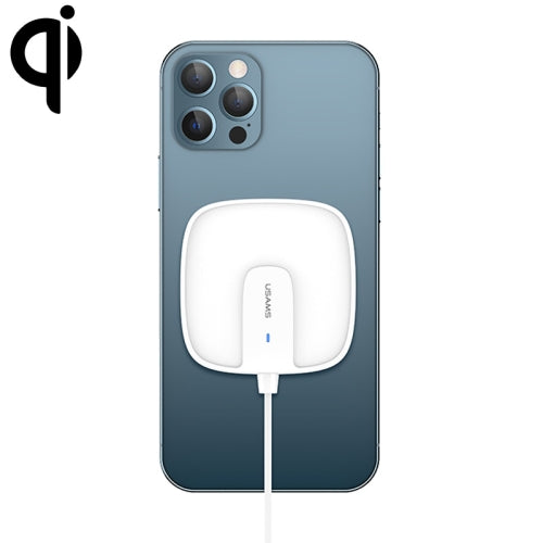 USAMS US-CD159 W1 15W Ultra-thin Wireless Fast Charger with Cable (White)