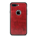 MOFI Shockproof PC+TPU+PU Leather Protective Back Case for iPhone 8 Plus(Red)
