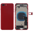 Battery Back Cover Assembly with Side Keys & Vibrator & Loud Speaker & Power Button + Volume Button Flex Cable & Card Tray for iPhone 8 Plus(Red)