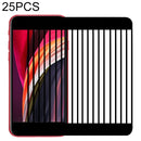 For iPhone SE 2020 25 PCS Full Screen Large Arc Edge High Aluminum Tempered Glass Film(Black)