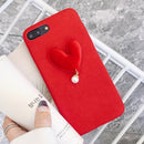 For iPhone 8 Plus & 7 Plus Simple Love Pattern Protective Back Cover(Red)