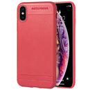 Litchi Texture TPU Shockproof Case for iPhone XS Max (Red)