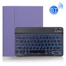 X-11BS Skin Plain Texture Detachable Bluetooth Keyboard Tablet Case for iPad Pro 11 inch 2020 / 2018, with Pen Slot & Backlight (Light Purple)