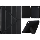 Millet Texture PU+ Silicone Full Coverage Leather Case with Multi-folding Holder for iPad Air (2020) 10.9 inch (Black)