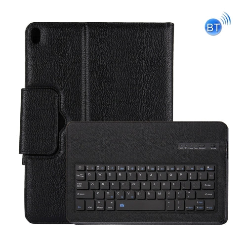 Detachable Bluetooth Keyboard + Litchi Texture Horizontal Flip Leather Tablet Case with Holder for iPad Pro 12.9 inch (2018) (Black)