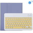 TG11B Detachable Bluetooth Yellow Keyboard + Microfiber Leather Tablet Case for iPad Pro 11 inch (2020), with Pen Slot & Holder (Purple)