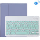 TG11B Detachable Bluetooth Green Keyboard + Microfiber Leather Tablet Case for iPad Pro 11 inch (2020), with Pen Slot & Holder (Purple)