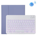 TG11BS Detachable Bluetooth White Keyboard Microfiber Leather Tablet Case for iPad Pro 11 inch (2020), with Backlight & Pen Slot & Holder (Purple)