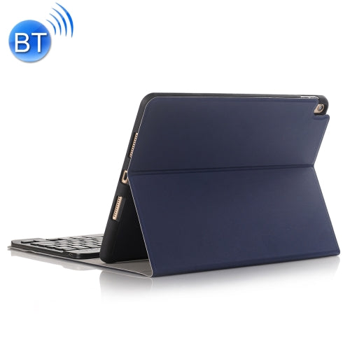 Bluetooth Keyboard Ultrathin Horizontal Flip Leather Tablet Case for iPad Pro 10.5 inch, with Holder & Pen Groove (Dark Blue)