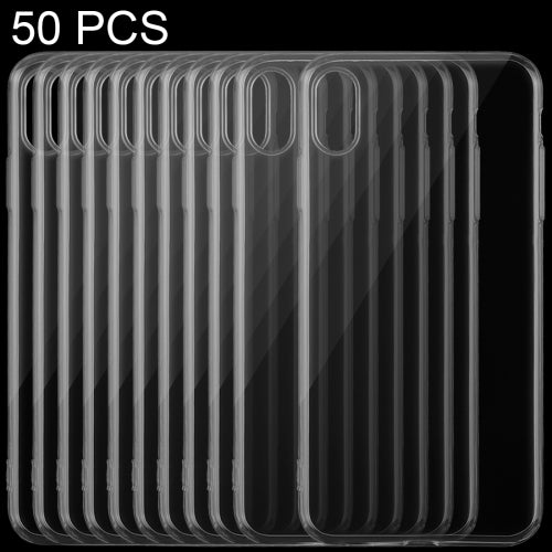 50 PCS 0.75mm TPU Ultra-thin Transparent Case for iPhone XS