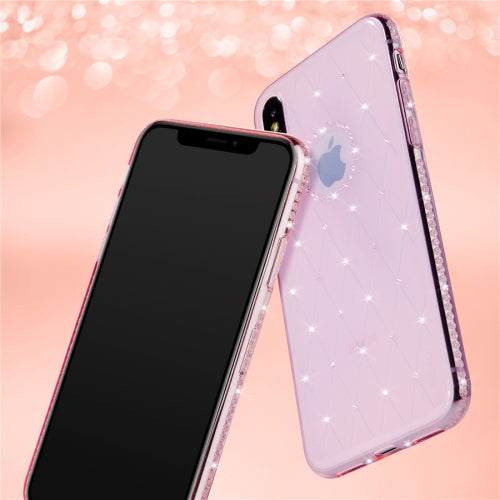 SULADA Rhombic Texture Diamond TPU Case for iPhone XS Max (Pink)