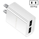 TOTUDESIGN Glory Series CACA-012 DC 5V-2.4A Dual USB Interface Travel Charger, US Plug (White)