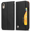 Knead Skin Texture Horizontal Flip Leather Case for iPhone XR, with Photo Frame & Holder & Card Slots & Wallet (Black)