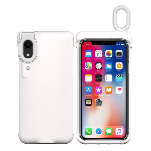 Ring Flash Selfie Fill Light Protective Case For iPhone XR(White)