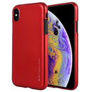 GOOSPERY I JELLY Metal Series Shockproof Soft TPU Case for iPhone XS / X(Red)