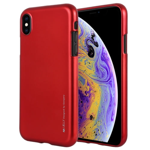 GOOSPERY I JELLY Metal Series Shockproof Soft TPU Case for iPhone XS / X(Red)