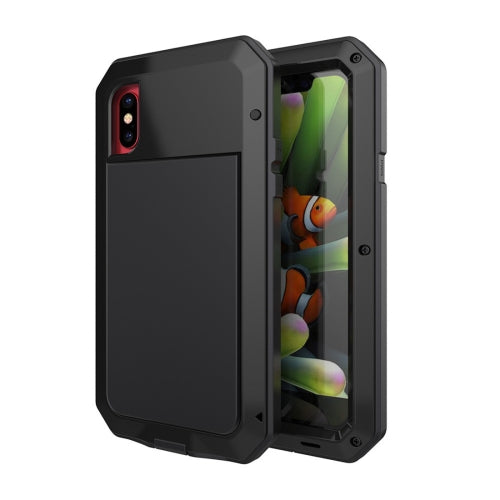 Metal Shockproof Waterproof Protective Case for iPhone X (Black)