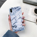 Full Coverage Glossy Marble Texture Shockproof TPU Case for iPhone X / XS