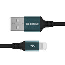 WK WDC-073 1m 2.4A Output Smart Series USB to 8 Pin Auto Cutout Data Sync Charging Cable (Black)