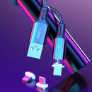 ROCK G13 5A 3 In 1 8 Pin + Dual Type-C / USB-C Multi-function Magnetic Fast Charging Data Cable Set, Length: 2m(Black)