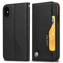 Knead Skin Texture Horizontal Flip Leather Case for iPhone XS / X, with Photo Frame & Holder & Card Slots & Wallet (Black)