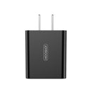 JOYROOM L-P183 Simple Series 18W Intelligent Travel Charger Wall Charger Adapter, US Plug (Black)