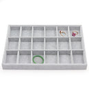 18 Grids Flannelette Bracelet Ring Necklace Display Rack Jewelry Storage Tray