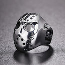 Europe and America Style Punk Gothic Rock Mask Skull Men Titanium Steel Ring, US Size: 8, Diameter: 18.2mm, Perimeter: 57mm