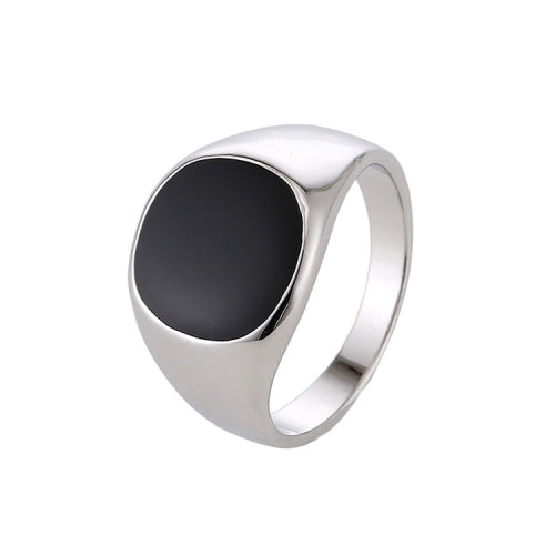 Europe and America Men Classic Alloy High Polished Drip Oil Style Ring, Size: 11, Diameter: 20.7mm, Perimeter: 65mm