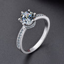 Women Fashion S925 Sterling Silver Zircon Micro-insert Ring, Size: 22