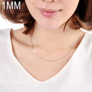 1MM Personality Fashion Silver Plated Snake Bone Chain(Silver length:18 inch)