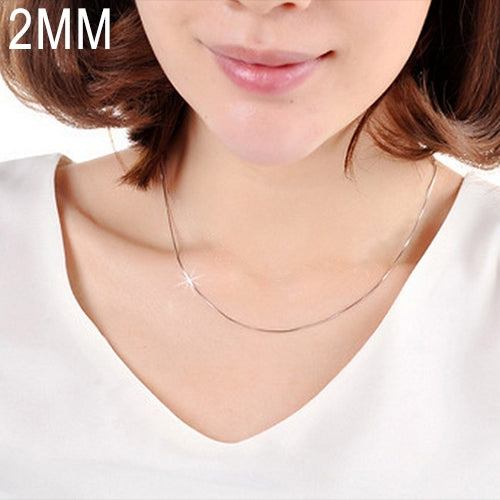 2MM Personality Fashion Silver Plated Snake Bone Chain(Silver length:22 inch)