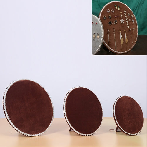 1 Set Household Creative Pearl Board Flannel Jewelry Rack Earrings Storage Display Stand (Coffee)