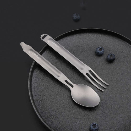 Original Xiaomi Youpin NexTool Outdoor Titanium Fork Spoon 2 in 1 Detachable Portable Tableware(Grey)