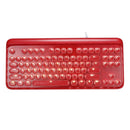 MSEZ HJK916-3 104-keys Round Ice Crystal Two-color Punk Keycap White Backlit Wired Mechanical Gaming Keyboard(Red)