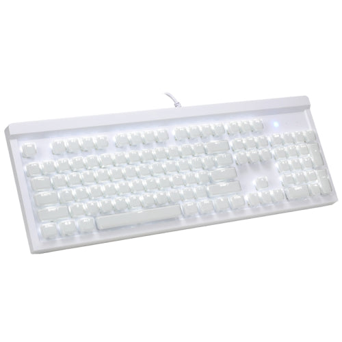 MSEZ HJK970-4 104-keys Square Ice Crystal Two-color Chocolate Keycap Colorful Backlit Wired Mechanical Gaming Keyboard(White)