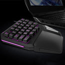 DELUX T9 Pro Wired 7 Colors LED Backlit Single Hand Professional Gaming Keyboard