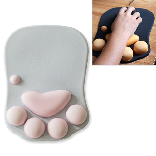 MONTIAN Cat Claw Shape Slow Soft Bracer Non-slip Silicone Mouse Pad (Grey)