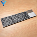 GK408 Rechargeable 3-Folding 67 Keys Bluetooth Wireless Keyboard with Touchpad (Black)